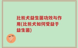 比熊犬益生菌功效与作用(比熊犬如何受益于益生菌)