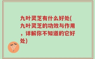 九叶灵芝有什么好处(九叶灵芝的功效与作用，详解你不知道的它好处)