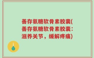 善存氨糖软骨素胶囊(善存氨糖软骨素胶囊：滋养关节，缓解疼痛)