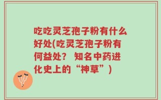 吃吃灵芝孢子粉有什么好处(吃灵芝孢子粉有何益处？ 知名中药进化史上的“神草”)