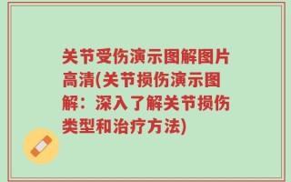 关节受伤演示图解图片高清(关节损伤演示图解：深入了解关节损伤类型和治疗方法)
