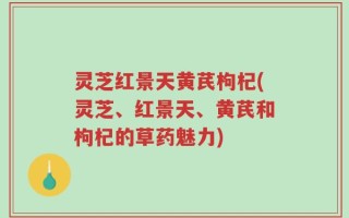 灵芝红景天黄芪枸杞(灵芝、红景天、黄芪和枸杞的草药魅力)