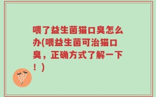 喂了益生菌猫口臭怎么办(喂益生菌可治猫口臭，正确方式了解一下！)