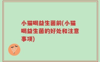 小猫喝益生菌前(小猫喝益生菌的好处和注意事项)