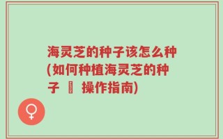 海灵芝的种子该怎么种(如何种植海灵芝的种子 – 操作指南)