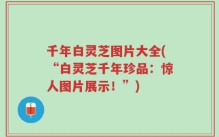千年白灵芝图片大全(“白灵芝千年珍品：惊人图片展示！”)
