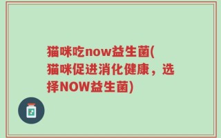 猫咪吃now益生菌(猫咪促进消化健康，选择NOW益生菌)