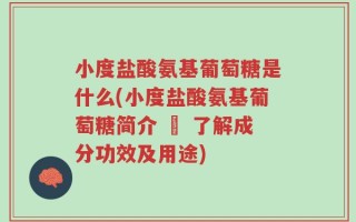 小度盐酸氨基葡萄糖是什么(小度盐酸氨基葡萄糖简介 – 了解成分功效及用途)