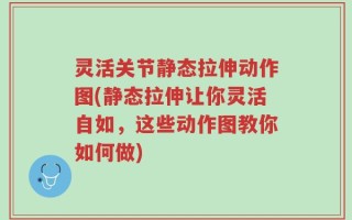灵活关节静态拉伸动作图(静态拉伸让你灵活自如，这些动作图教你如何做)