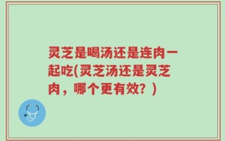灵芝是喝汤还是连肉一起吃(灵芝汤还是灵芝肉，哪个更有效？)