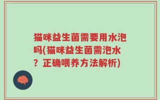 猫咪益生菌需要用水泡吗(猫咪益生菌需泡水？正确喂养方法解析)