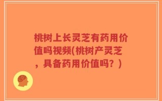 桃树上长灵芝有药用价值吗视频(桃树产灵芝，具备药用价值吗？)