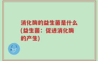 消化酶的益生菌是什么(益生菌：促进消化酶的产生)