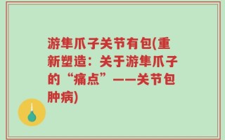 游隼爪子关节有包(重新塑造：关于游隼爪子的“痛点”——关节包肿病)