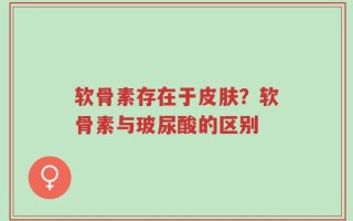 软骨素存在于皮肤？软骨素与玻尿酸的区别