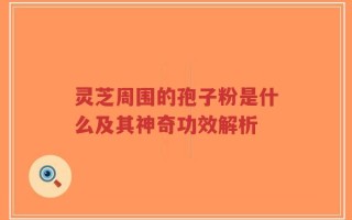 灵芝周围的孢子粉是什么及其神奇功效解析
