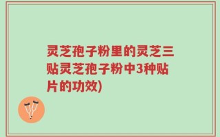 灵芝孢子粉里的灵芝三贴灵芝孢子粉中3种贴片的功效)