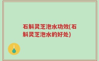 石斛灵芝泡水功效(石斛灵芝泡水的好处)