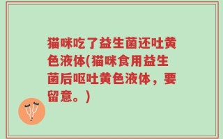 猫咪吃了益生菌还吐黄色液体(猫咪食用益生菌后呕吐黄色液体，要留意。)