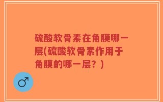 硫酸软骨素在角膜哪一层(硫酸软骨素作用于角膜的哪一层？)