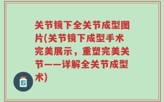 关节镜下全关节成型图片(关节镜下成型手术完美展示，重塑完美关节——详解全关节成型术)
