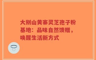 大别山黄寨灵芝孢子粉基地：品味自然馈赠，唤醒生活新方式