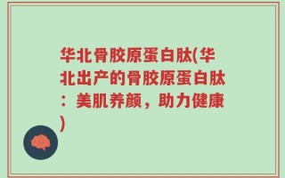 华北骨胶原蛋白肽(华北出产的骨胶原蛋白肽：美肌养颜，助力健康)