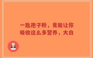 一匙孢子粉，竟能让你吸收这么多营养，大白
