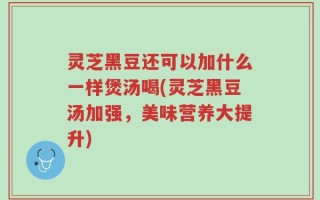 灵芝黑豆还可以加什么一样煲汤喝(灵芝黑豆汤加强，美味营养大提升)