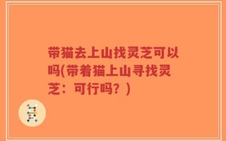 带猫去上山找灵芝可以吗(带着猫上山寻找灵芝：可行吗？)