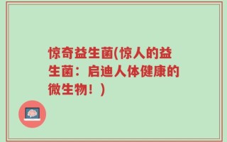 惊奇益生菌(惊人的益生菌：启迪人体健康的微生物！)