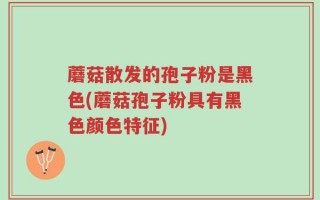 蘑菇散发的孢子粉是黑色(蘑菇孢子粉具有黑色颜色特征)