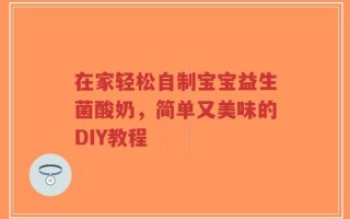 在家轻松自制宝宝益生菌酸奶，简单又美味的DIY教程