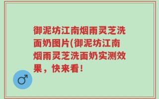 御泥坊江南烟雨灵芝洗面奶图片(御泥坊江南烟雨灵芝洗面奶实测效果，快来看！