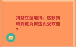 狗益生菌加持，这款狗粮到底为何这么受欢迎？