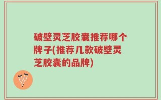 破壁灵芝胶囊推荐哪个牌子(推荐几款破壁灵芝胶囊的品牌)