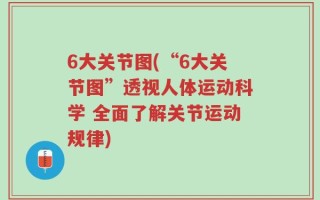 6大关节图(“6大关节图”透视人体运动科学 全面了解关节运动规律)