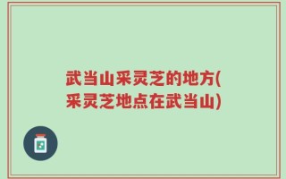 武当山采灵芝的地方(采灵芝地点在武当山)