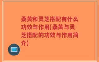 桑黄和灵芝搭配有什么功效与作用(桑黄与灵芝搭配的功效与作用简介)