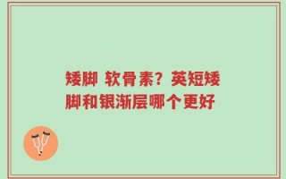 矮脚 软骨素？英短矮脚和银渐层哪个更好