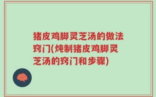 猪皮鸡脚灵芝汤的做法窍门(炖制猪皮鸡脚灵芝汤的窍门和步骤)