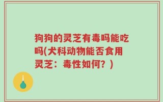 狗狗的灵芝有毒吗能吃吗(犬科动物能否食用灵芝：毒性如何？)