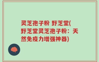 灵芝孢子粉 野芝堂(野芝堂灵芝孢子粉：天然免疫力增强神器)