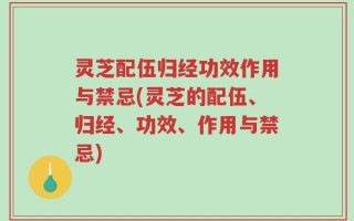 灵芝配伍归经功效作用与禁忌(灵芝的配伍、归经、功效、作用与禁忌)
