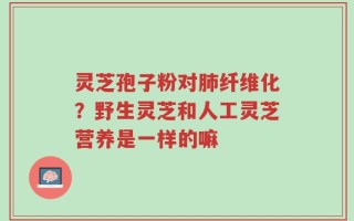 灵芝孢子粉对肺纤维化？野生灵芝和人工灵芝营养是一样的嘛