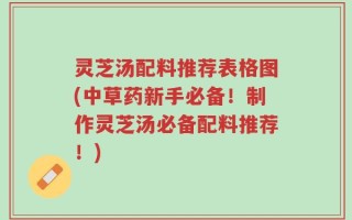 灵芝汤配料推荐表格图(中草药新手必备！制作灵芝汤必备配料推荐！)