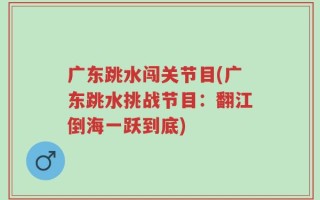 广东跳水闯关节目(广东跳水挑战节目：翻江倒海一跃到底)