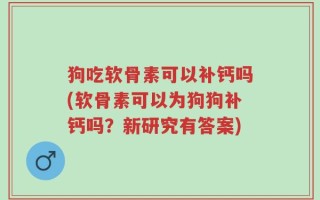 狗吃软骨素可以补钙吗(软骨素可以为狗狗补钙吗？新研究有答案)
