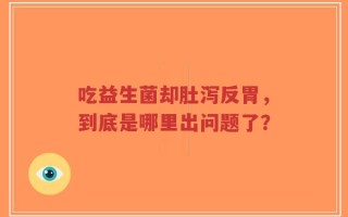 吃益生菌却肚泻反胃，到底是哪里出问题了？