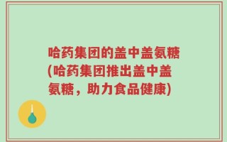 哈药集团的盖中盖氨糖(哈药集团推出盖中盖氨糖，助力食品健康)